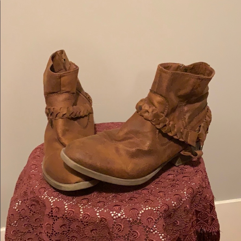 Camel colored ankle booties